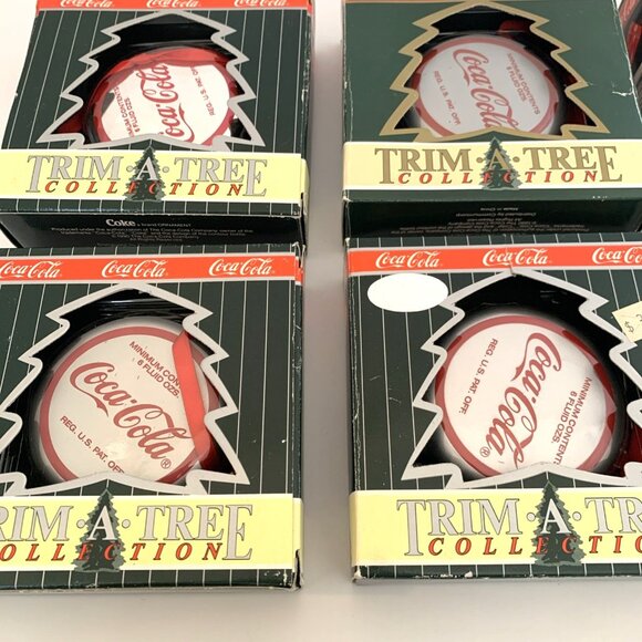 Lot of 6 Coca-Cola Trim A Tree Bottle Cap Ornaments 1990 Vintage Christmas Decor - Picture 2 of 13